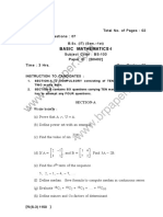 Math Problems Quest Paper bsc1