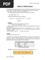 Chapter 3: Number System: Summary of Number Systems