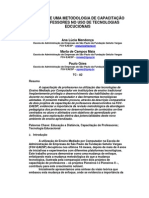 Estudo de Uma Metodologia de Capacitação de Professores No Uso de Tecnologias Educacionais