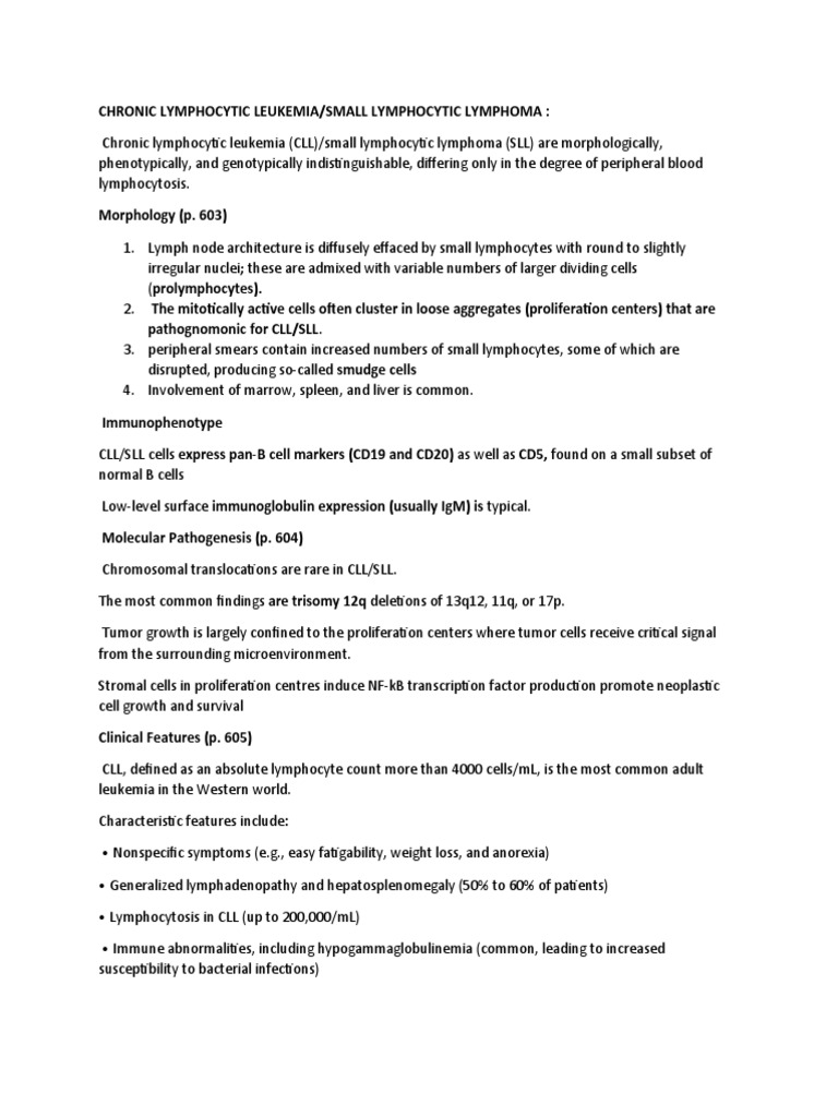 Chronic Lymphocytic Leukemia | PDF | Lymphocyte | Epidemiology