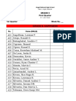 Grade 9-Happiness: Grade 9 First Quarter 1st Quarter Week No. - Date