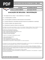 RECUPERAÇÃO DE BIOLOGIA 2º ANO Regular II BIMESTRE