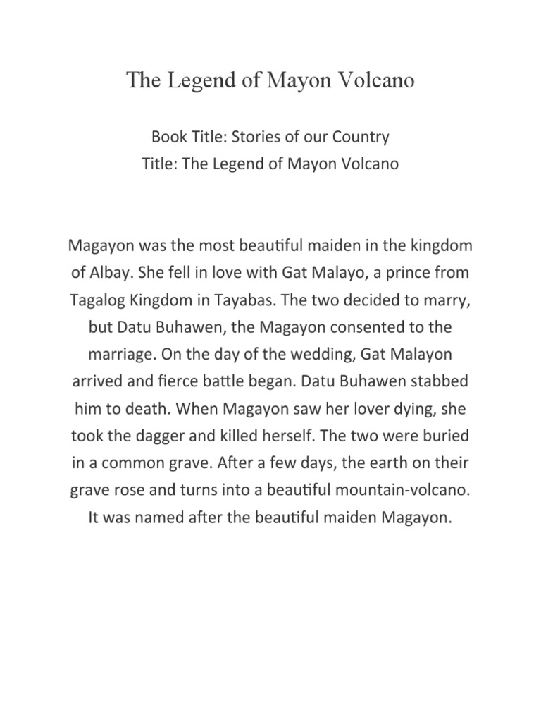 The Legend of Mayon Volcano PDF