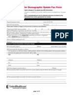 Physician/Provider Demographic Update Fax Form