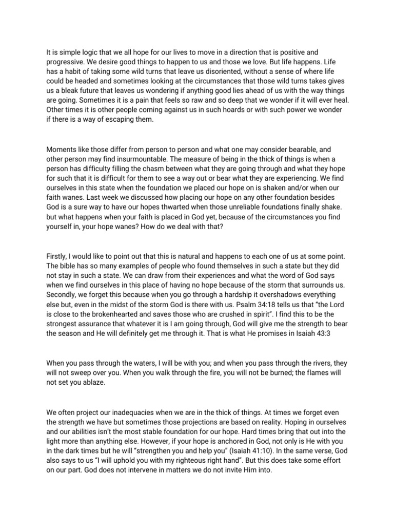 Getting Your Hopes Up in The Thick of Things PDF