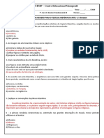 Gabarito Revisão Teste 1º Bimestre 7º Ano