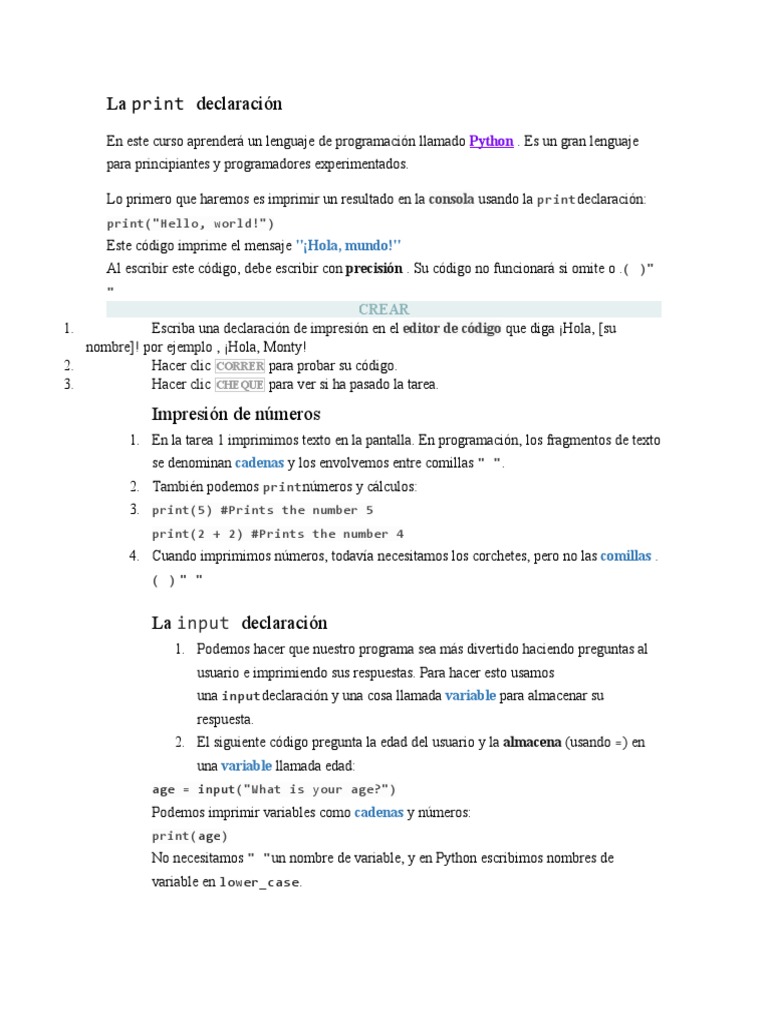 Imprimir en Python: Guía Básica | PDF | Python (lenguaje de ...