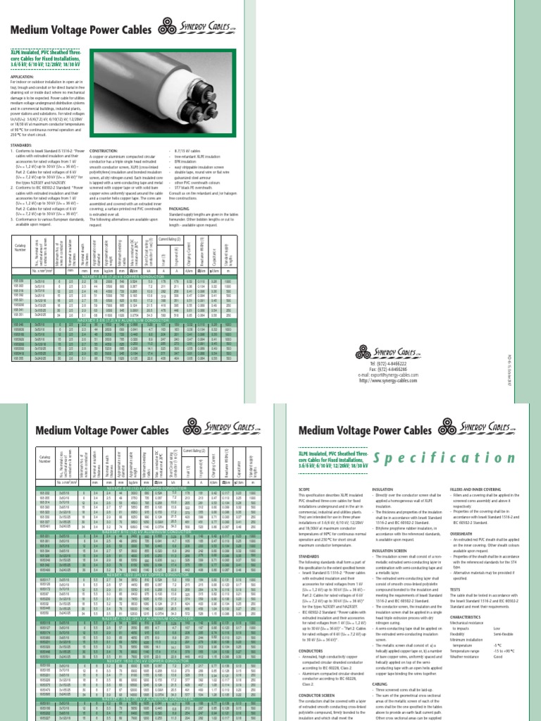 Medium Voltage Power Cables Catalog | PDF | Insulator (Electricity ...