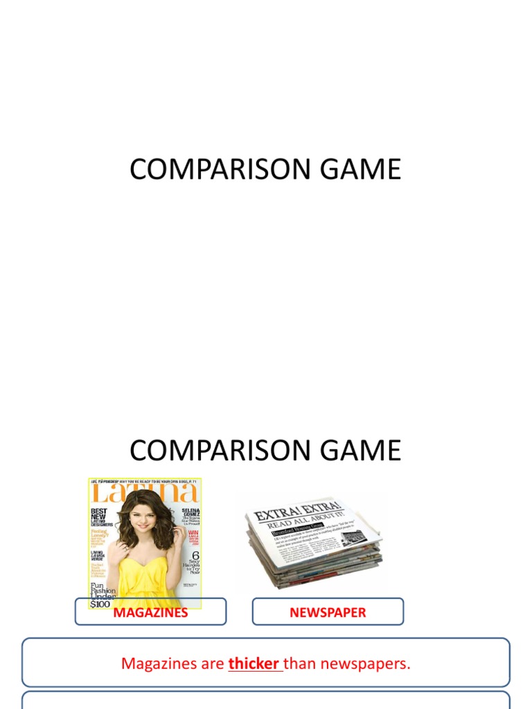Comparison Game | PDF | Games & Activities
