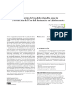 Implementación Del Modelo Islandés para La Prevención Del Uso Del Sustancias en Adolescentes