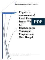 Cognitive Assessment of Local Planning Issues: Ward No. 12, Bihdhannagar Municipal Corporation, West Bengal