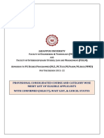 Jadavpur University F E & T (FET) F I S, L M (Fislm) A PGD P (M.E./M.T /M.P /M.A /MMD)
