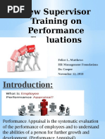 New Supervisor Training On Performance Evaluations