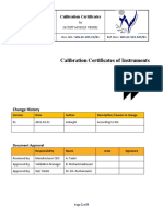 Calibration Certificates of Instruments