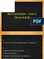 Test Correction - Year 5 (Tests A & B)