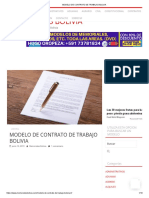 Modelo de Contrato de Trabajo Bolivia