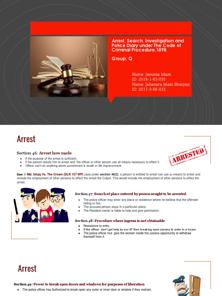 CRPC Presentattion Group Q | PDF | Arrest | Bail