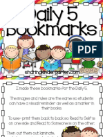 Daily 5 Bookmarks FREEBIE