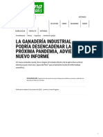 18 .La Ganadería Industrial Podría Desencadenar La Próxima Pandemia - PDF Trabajo 2 Corte
