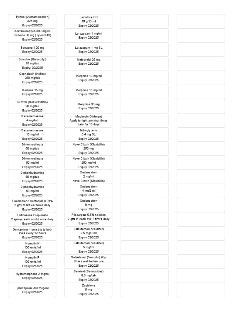 Medication Labels | PDF | Clinical Medicine | Medical Treatments