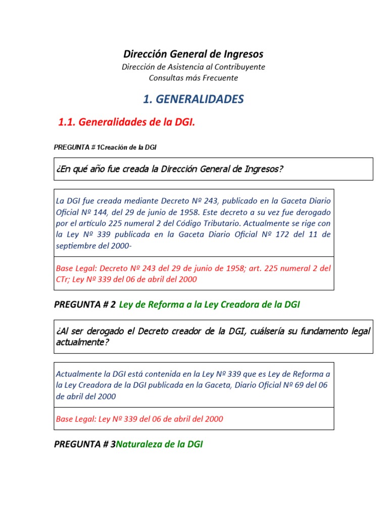 Información sobre la DGI en Nicaragua | PDF | Impuestos | Multa (pena)