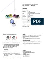 Mini Centrifuge User Manual: Specifications