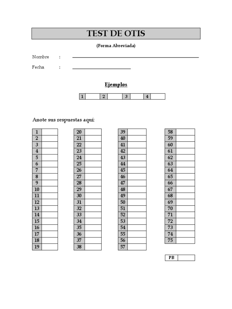 Hoja Respuesta Otis | PDF