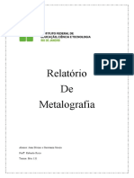 Relatório de Metalografia