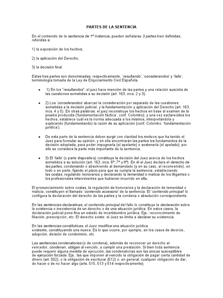 Partes de La Sentencia | PDF | Sentencia (ley) | Juez