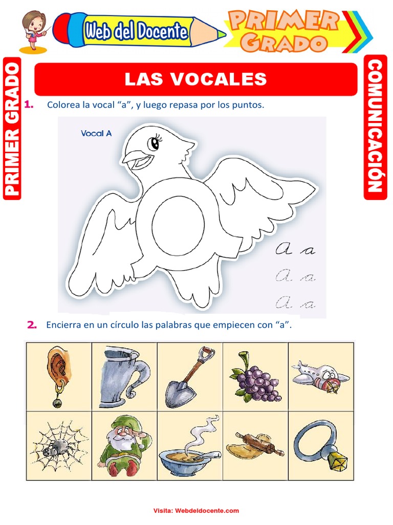 Ejercicios de Vocales para Primer Grado | PDF | Estudios de idiomas ...