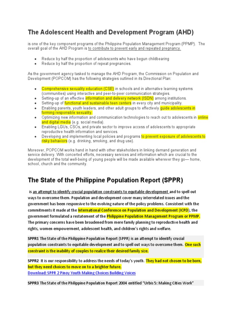 Adolescent Health Program Overview | PDF | Family Planning | Adolescence