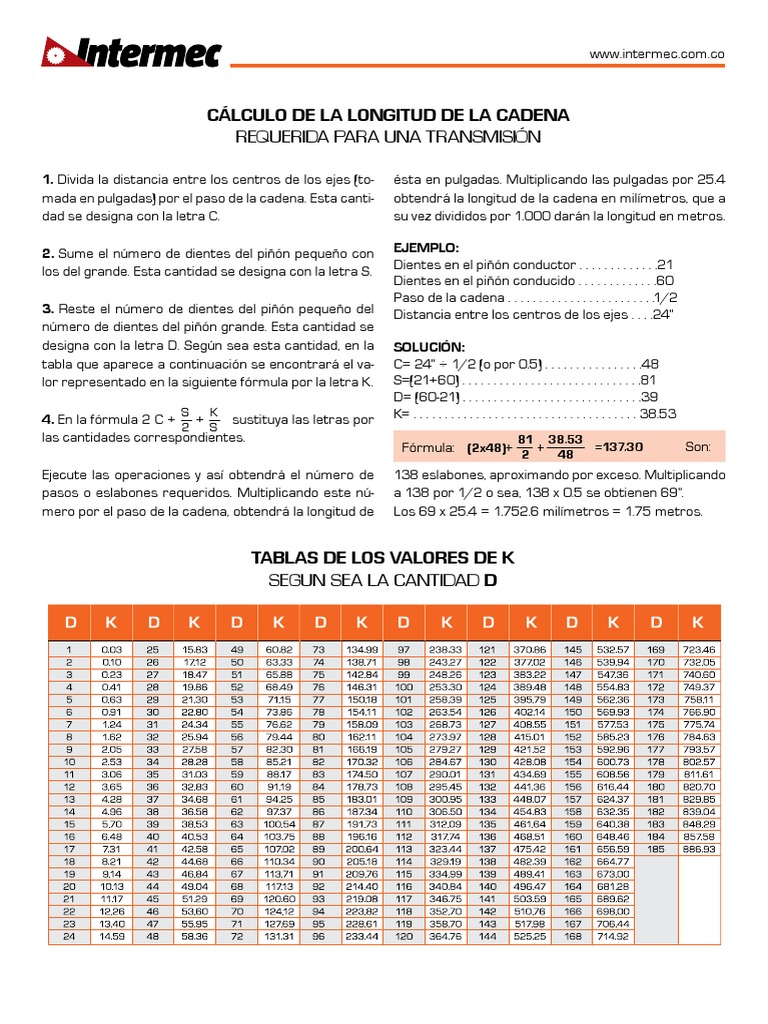 Calculo Longitud de Cadena | PDF | Matemáticas