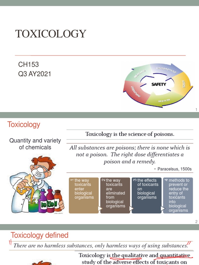Toxicology: CH153 Q3 AY2021 | PDF | Toxicity | Poison