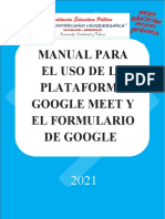 Manual para El Uso de Google Meet y Formulario de Google para Docentes 2021