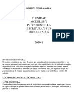 1° Unidad Modelos y Procesos de La Escritura y Sus Dificultades