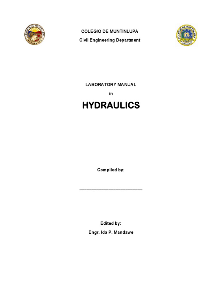 Hydraulics Laboratory Manual PDF Buoyancy Fluid Dynamics