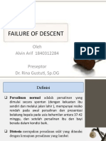 Failure of Descent: Oleh Alvin Arif 1840312284 Preseptor Dr. Rina Gustuti, SP - OG