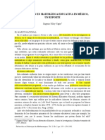 Filloy, E. (1981) INVESTIGACIÓN EN MATEMÁTICA EDUCATIVA EN MÉXICO, UN REPORTE