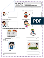 Evaluacion Acumulativa: 1. Look and Answer