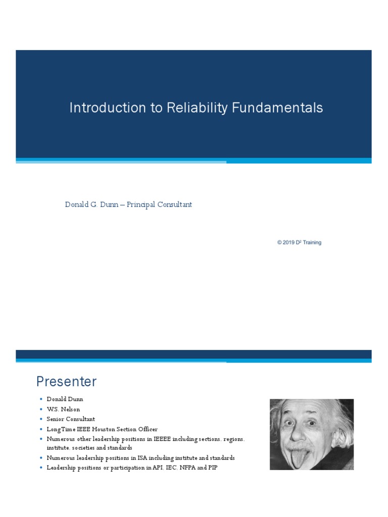 Intro To Reliability Fundamentals IEEE Rev2 | PDF | Reliability ...