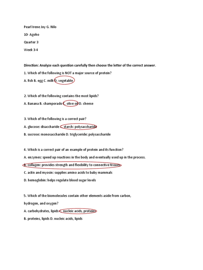 Quarter 4 Science Week 3-4 | PDF | Biomolecules | Carbohydrates