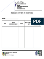 Department of Education: Performance Monitoring and Coaching Form