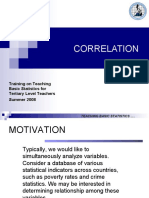 Correlation: Training On Teaching Basic Statistics For Tertiary Level Teachers Summer 2008