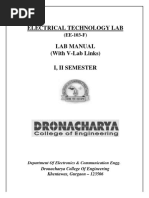 Electrical Technology Lab: Dronacharya College of Engineering Khentawas, Gurgaon - 123506