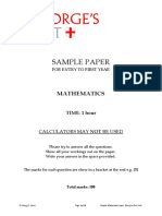 11+ Sample Paper Mathematics