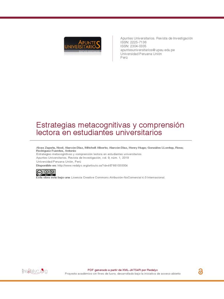 Estrategias Metacognitivas en Lectura | PDF | Teoria de la mente ...