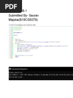 Dbms Lab-1 Submitted By-Saurav Majoka (B19CSE079) : 1.connect The Database and Create The Table