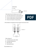 Electrolysis (Multiple Choice) QP