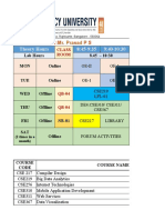 Department of Computer Science and Engineering: Class Time Table of 7cse-1 For Odd Semester (2021-22)