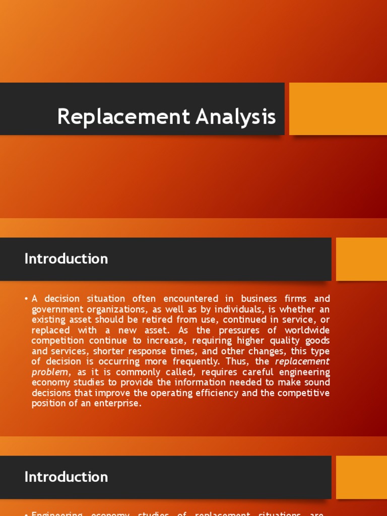 Replacement Analysis | PDF | Economics | Economies